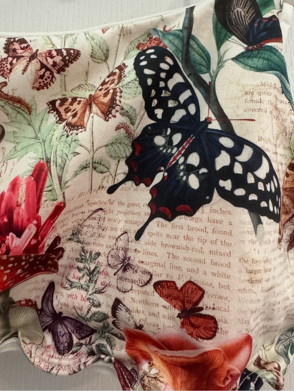 Anthropologie The LyreBird Skin Seamlessly Square-Neck Bra Mushroom Print L/XL - Picture 7 of 8
